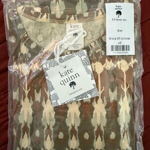 Kate Quinn Ikat Long Sleeve Tee in Earth Tones